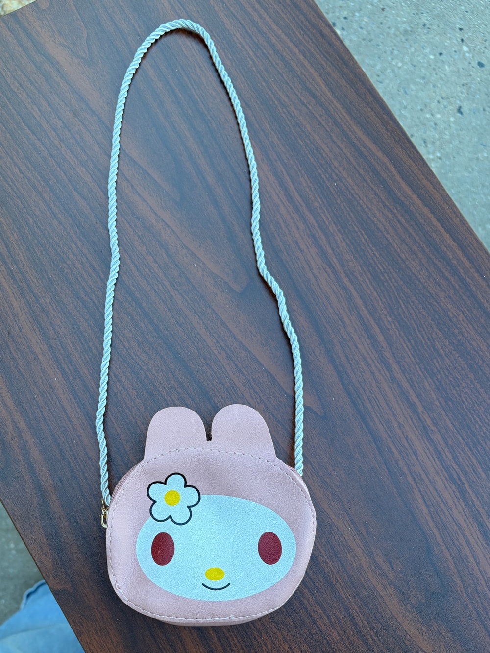 My Melody Inspired Light Pink Mini Crossbody Purse Flower Charm